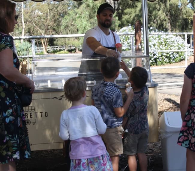 Carretto serving gelato at Arundel Family Day, Keilor