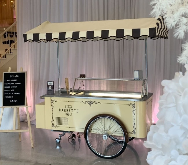 carretto gelato cart at wedding showcase Fior, Parkville