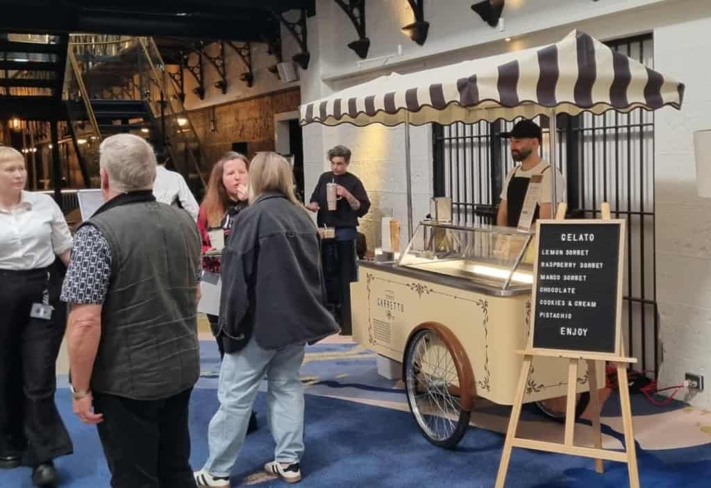 Carretto serving gelato at wedding showcase, Coburg