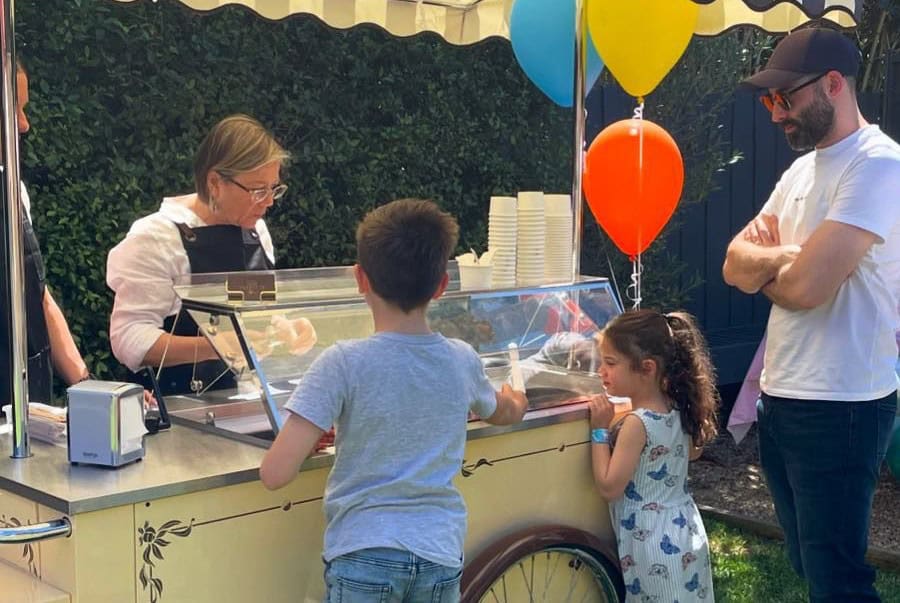 Carretto serving gelato at boys birthday
