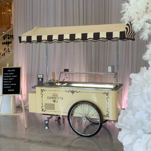 carretto gelato cart at wedding showcase Fior, Parkville